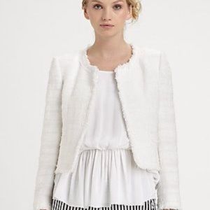 Alice + Olivia Kidman White Tweed Jacket